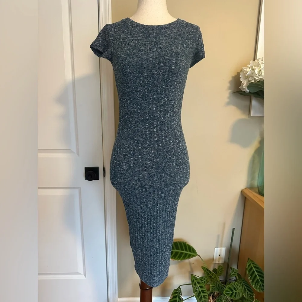 Cotton On marble blue bodycon midi dress size XXS - Picture 4 of 4